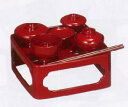 仏膳(霊具膳)PC製総朱塗☆普及品■寸法(/cm)24x24x9.7(箸22.5)