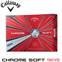 Callaway [キャロウェイ] CHROME SOFT TRUVIS [クロム ソフト トゥルービス] 2018 ボール 【ホワイト/ブルー】 (1ダース：12球)の画像