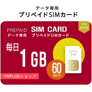 プリペイドSIM 毎日1GB 60日 simカード 格安SIM SIMプリー 日本 国内 データ専用 SB+ LTE対応