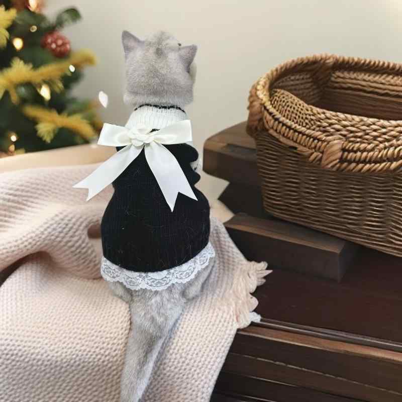 ペット ニットベスト 犬 猫 小型犬 小型犬 セーター かわいい おしゃれ 秋冬 ブラック ホワイト ピンク