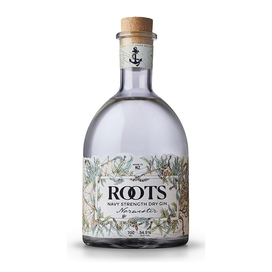 ルーツ ノーウェスター ネイビー ストレングス ドライ ジン 54.5度 700ml x 12本[ケース販売] 送料無料(本州のみ) [サザンクロス ニュージーランド クラフトジン ] ギフト プレゼント 敬老の日 お歳暮 御歳暮