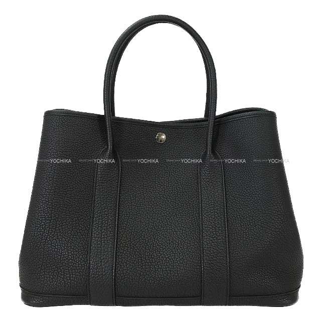 HERMES エルメス ガーデンパーティ 36 PM 黒 (ブラック) ネゴンダ シルバー金具 トートバッグ W刻印 新品同様【中古】([Pre-loved] HERMES Garden Party 36 PM Noir (Black) Veau Negonda Silver HW tote bag[LIKE NEW][Authentic])