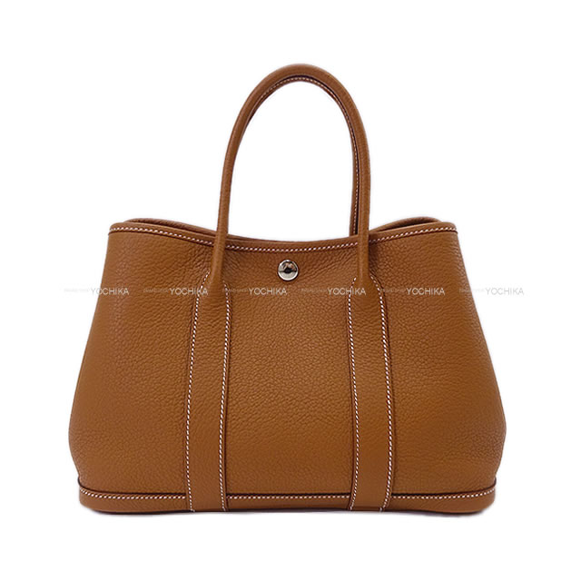 HERMES エルメス ガーデンパーティ 30 TPM オールレザー ゴールド ネゴンダ シルバー金具 トートバッグ B刻印 新品未使用(HERMES Garden Party 30 TPM All Leather Gold Veau Negonda Silver HW tote bag[EXCELLENT][Authentic]) #yochika