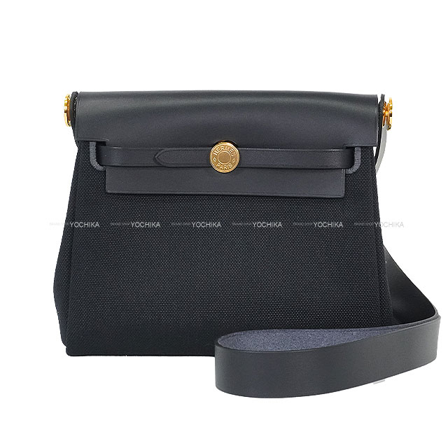 HERMES エルメス エールバッグ ジップ 20 ミニ ブルーインディゴ トワルミリタリー/ヴァッシュハンター ゴールド金具 ショルダーバッグ K刻印 新品(HERMES Herbag Zip 20 Mini Blue Indigo Toile Militaire/Vache Hunter Gold HW Shoulder bag[BRAND NEW][Authentic])