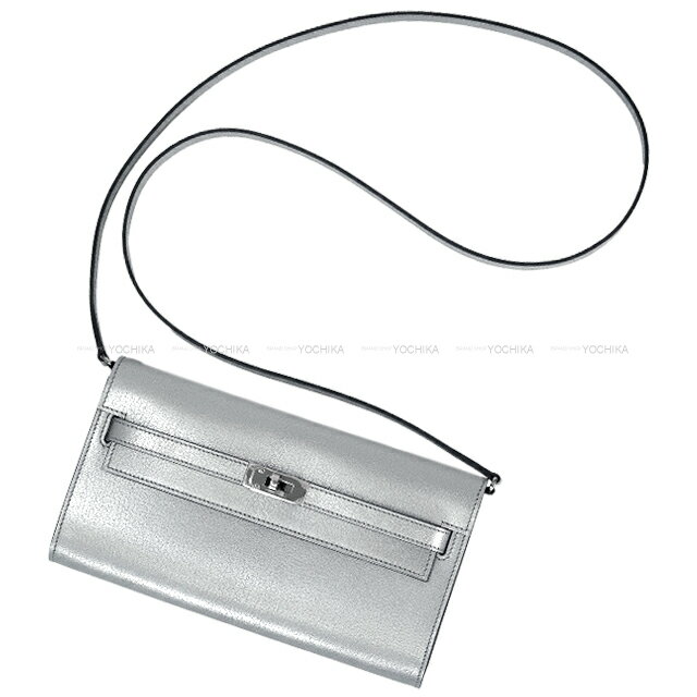HERMES エルメス ケリーウォレット ロング トゥーゴー メタリゼ アルジャン アルジェント (メタリックシルバー) シェーブルチャムキラ(シェブルシャムキラ) 長財布 K刻印 新品(HERMES Kelly Wallet Long To Go Argente Metallic Silver Chevre Chamkila long wallet)