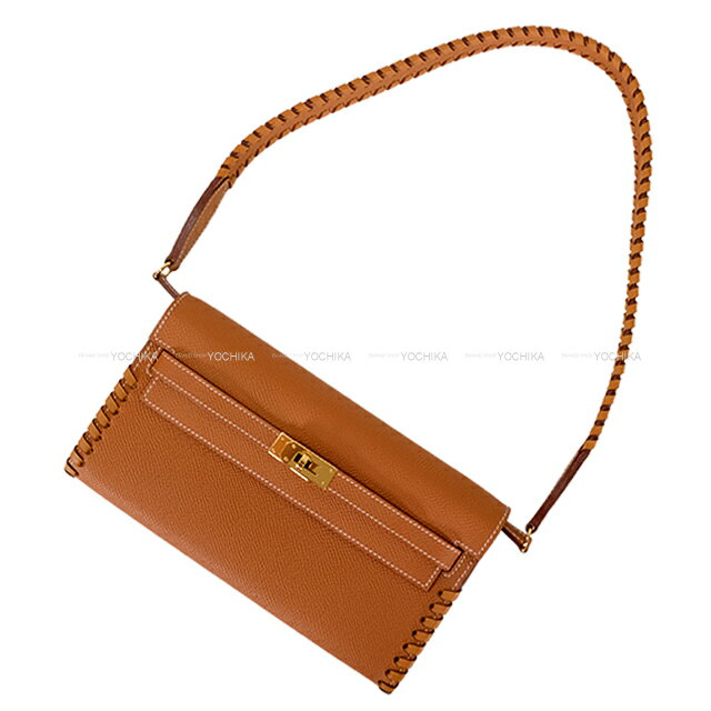 HERMES エルメス ケリーウォレット ロング トゥーゴー トレサージュ ゴールド/セサミ (セザム) エプソン/スイフト ゴールド金具 長財布 W刻印 新品同様【中古】([Pre-loved] Kelly Wallet Long To Go Tressage Gold/Sesami Veau Epsom/Veau Swift)