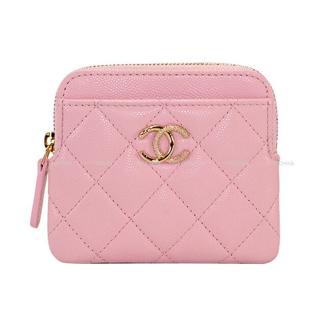 CHANEL シャネル ジップコインパース マトラッセ ストラス ココマーク ピンク グレインドカーフ(キャビアスキン) シャンパンゴールド金具 AP4907 コインケース 新品(CHANEL Zip Coin Purse Matelassé Strass COCO Mark Pink Graind Calf(Caviarskin) AP4907 change purse)