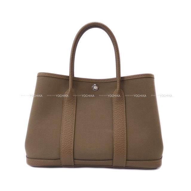 HERMES エルメス ガーデンパーティ 30 TPM オールレザー エトープ (エトゥープ) ネゴンダ シルバー金具 トートバッグ C刻印 新品未使用(HERMES Garden Party 30 TPM All Leather Etoupe Veau Negonda Silver HW tote bag[EXCELLENT][Authentic])