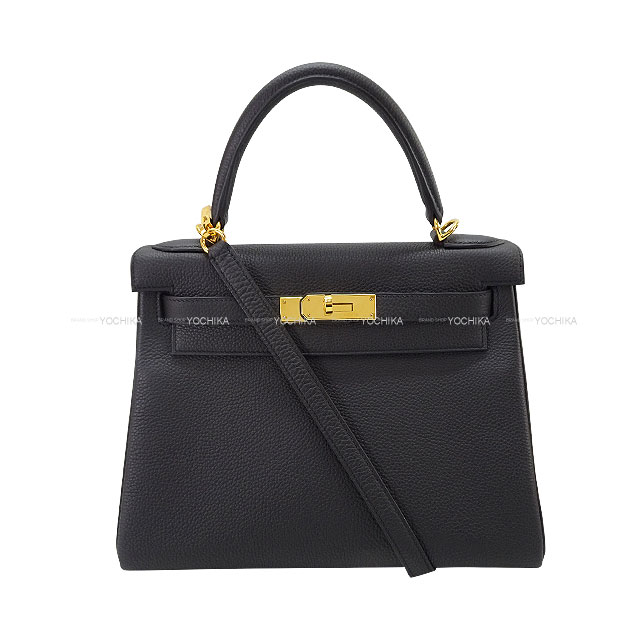 HERMES エルメス ケリー28 内縫い 黒 (ブラック) トゴ ゴールド金具 ショルダーバッグ Y刻印 新品同様【中古】([Pre-loved] HERMES Kelly28 Retourne Noir (Black) Veau Togo Gold HW Shoulder bag[LIKE NEW][Authentic])