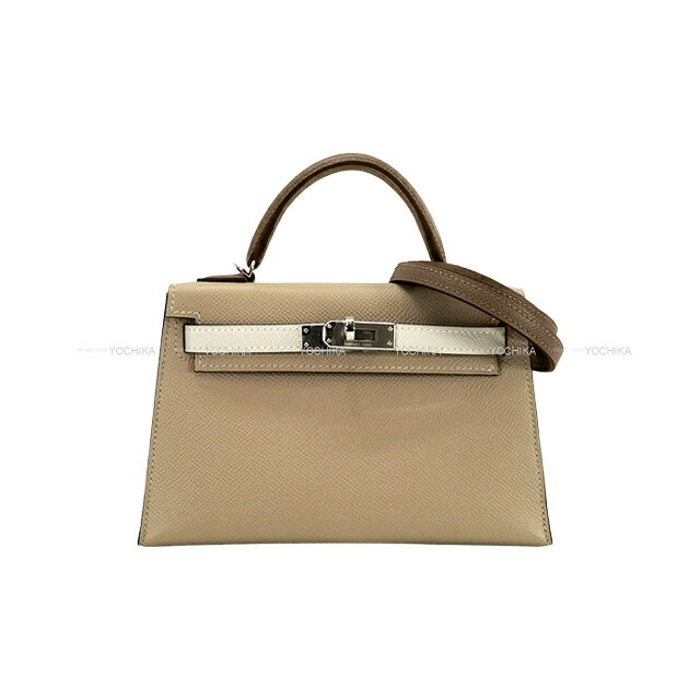 HERMES エルメス ケリー ミニ ドゥ ケリー 20 トリコロール トレンチ/クレ/エトープ (エトゥープ) エプソン シルバー金具 ショルダーバッグ K刻印 新品(HERMES Kelly mini 2 Kelly20 tricolor Trench/Craie/Etoupe Veau Epsom Silver HW Shoulder bag) #よちか