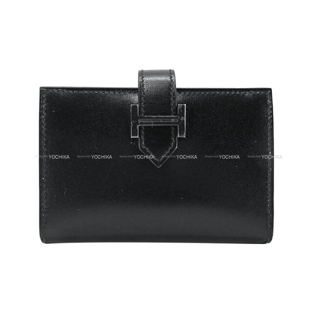 HERMES エルメス ベアン カードケース ソーブラック モノクローム 黒 (ブラック) ボックスカーフ ブラック金具 カードケース B刻印 新品未使用(HERMES Bearn Card holder SO BLACK Monochrome Noir (Black) Box Calf Black HW card holder[EXCELLENT][Authentic]) #よちか
