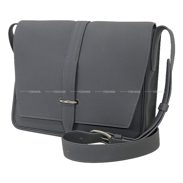 HERMES エルメス スティーブ ライト ジュニア アルドワーズ トゴ シルバー金具 ショルダーバッグ W刻印 新品未使用(HERMES Steve Light Junior Ardoise Veau Togo Silver HW Shoulder bag[EXCELLENT][Authentic])