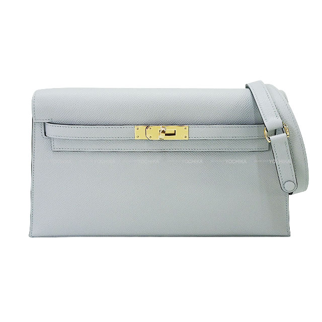 HERMES エルメス ケリーエラン グリパンタン エプソン シャンパンゴールド金具 クラッチバッグ K刻印 新品(HERMES Kelly Elan Gris Pantin Veau Epsom Champagne Gold HW Clutch bag[BRAND NEW][Authentic])