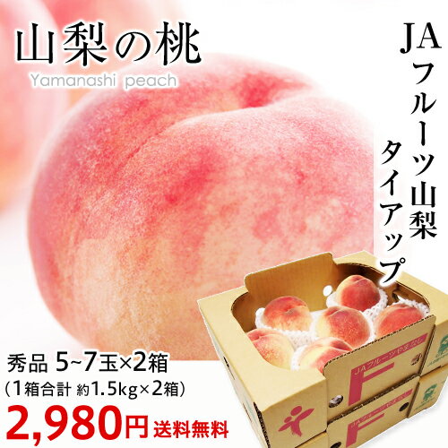 JAフルーツ山梨 もも 約1.5Kg(5〜7玉)x2箱 東雲支所 産地直送 【山梨の桃】 【レビューを書いて送料無料】【産直プレミアム】