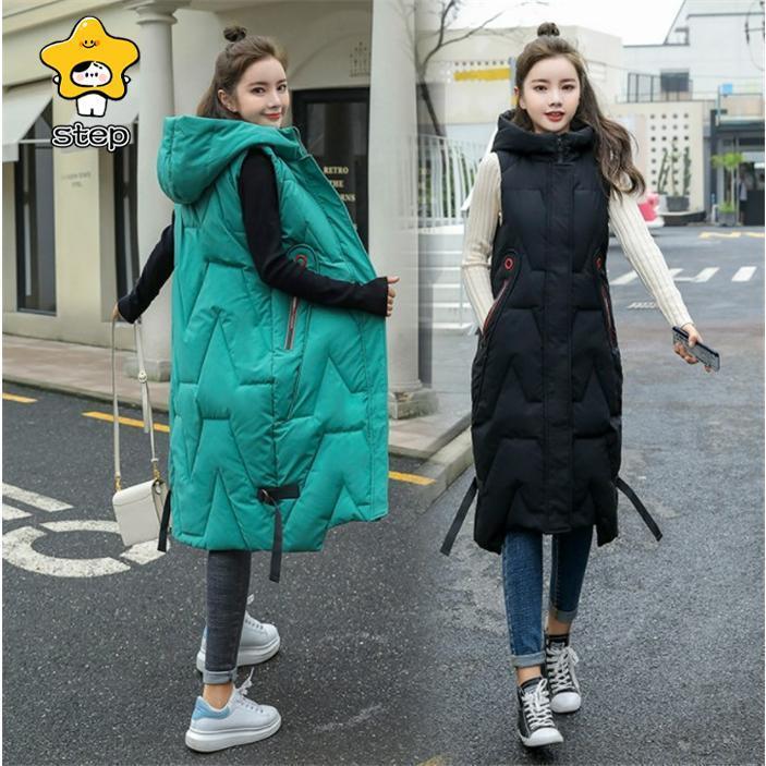 ダウンベスト レディース ロングベストロング丈コート 厚手 暖かい ダウンジャケット 女性用 秋冬 中綿ベスト 防寒 ゆったり 防寒着 おしゃれ 大きいサイズ