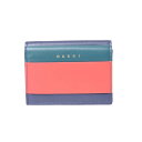 マルニ (Marni) 3つ折コインケース付き財布 シープスキンカーフレザー グリーンレッドネイビーpfmow02l00lz131 2018AW レディース秋冬新作 送料無料 正規取扱