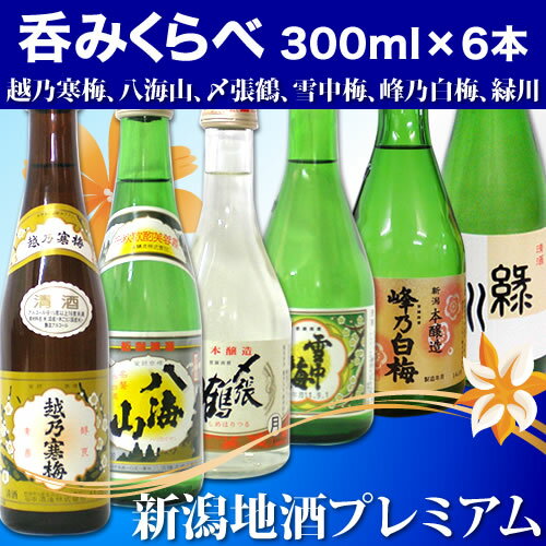 （希少セット）新潟銘酒 飲み比べセット 300mlx6本【越乃寒梅 雪中梅 峰乃白梅, 〆…...:yokogoshi:10000162