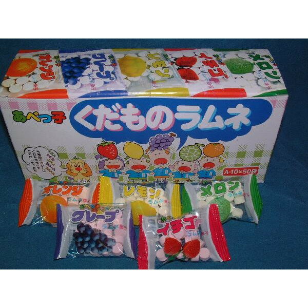 くだものラムネ 【50袋入り】駄菓子屋さんの定番