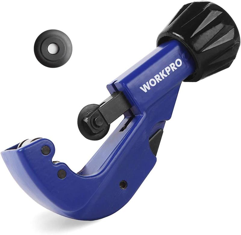 WORKPRO <strong>パイプカッター</strong> 切断能力3～32mm 亜鉛合金ボディー 合金鋼ブレード 硬度HRC58 替刃1枚内蔵 面取りブレード付き 銅・アルミ・塩ビ管対応可能