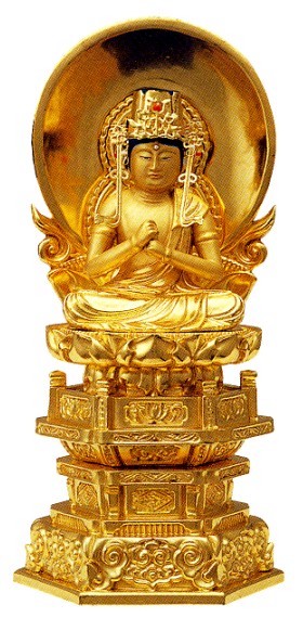 【送料無料】 仏像 真言宗　大日如来 2.5寸中七肌粉【送料無料】仏像 お仏壇に真言宗のご本尊 大日如来像 仏像