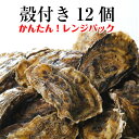 【牡蠣 殻付き 広島産 12個 (レンジ専用3袋入) 】 広島牡蠣生産者米田海産が育てた加熱用牡蠣 殻付き 生牡蠣