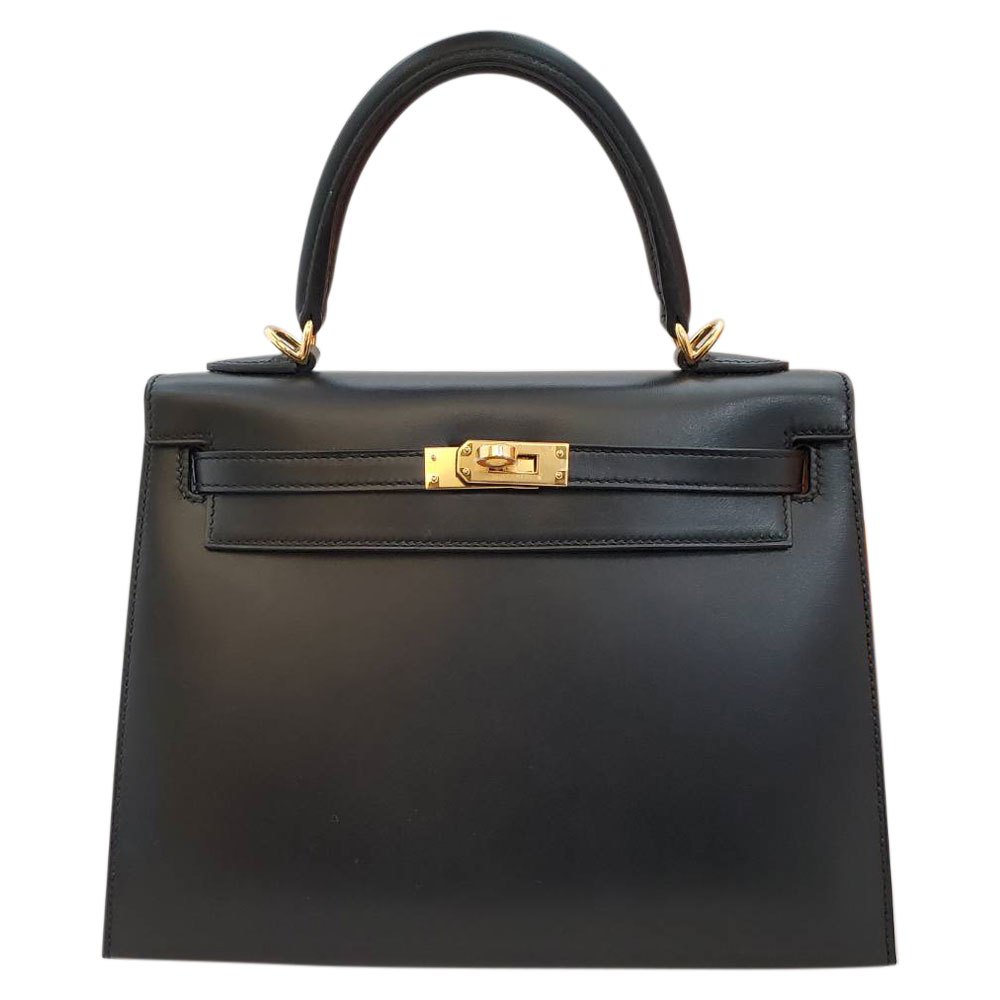 エルメス HERMES ケリー25 外縫い タデラクト ノワール G金具 Y刻印