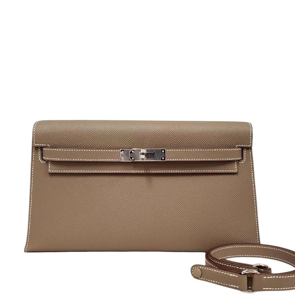 【新品同様・未使用品】エルメス HERMES ケリーエラン エプソン エトゥープ SV金具 K刻印