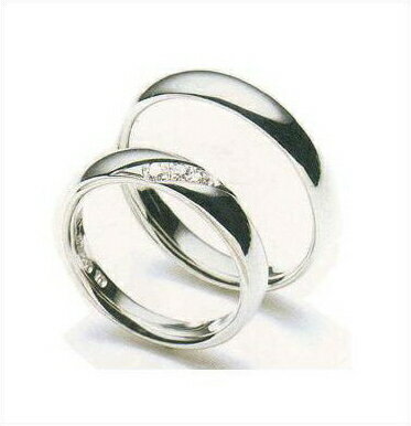 ラザールダイヤモンド　マリッジリング[結婚指輪]　ダイヤモンド入り　（画像手前側） LG012 【別作/納期4週間】