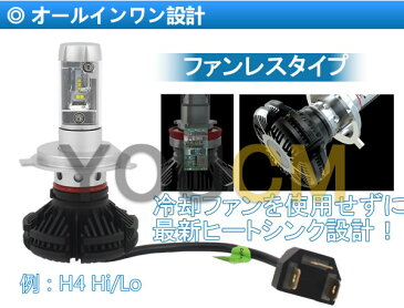 日産 ウイングロード H8.6〜H11.4 Y10 AD 【車検対応】LUMLEDSチップ LEDヘッドライト H4 Hi/Lo オールインワン一体型 最新ZES チップ 6000LmX2 6500K(純白色) 変光シール付4300K(黄色),8000K(蒼白色)調整可 細い発光 角度調整機能 DC 12v/24v [YOUCM][2年保証付き]