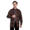 #912149スカリー(Scully)オーバー長袖シャツ - OVER SHIRT AZTEC WEA メンズ オーバーシャツ アズテック アメリカンネイティブ コットン 綿 黒 ブラック S M TR 067 【RCP】