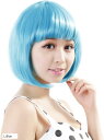 フルウィッグショート ボブ ヘアネット付属 かつら ファイバ耐熱 ポイントウィッグ 調節可コスプレ用14inch 1個(L.Blue)