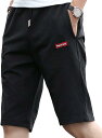 ショッピング材 ズボン スウェットパンツ ストレッチ 素材 メンズ MDM(半ズボン/ブラック, XL)