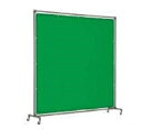 ショッピング遮光カーテン 遮光フェンス トラスコ 溶接遮光フェンス 単体型 キャスター式 緑 YF1515-GN（1500mm×1500mm）遮光カーテン