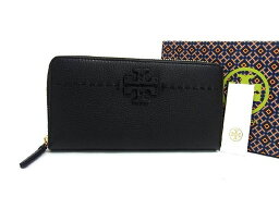 ■新品■未使用■ TORY BURCH トリーバーチ マックグロー レザー ラウンドファスナー 長財布 ウォレット レディース ブラック系 AV0763