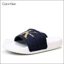 【最終処分市!】 カルバンクライン サンダル Calvin Klein Jeans (カルバンクライン ジーンズ) レディース サンダル デニム CK ロゴ オフィス サンダル (MIDNIGHT/GOLD) 34R4104 【あす楽対応】