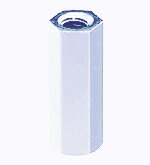 高ナット　ユニクロメッキM8径（8X13X20）対辺13mm　ピッチ1.25　高さ20　【15個】
