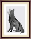 【インテリアアート(額絵) 現代作家】 Violin 山口美咲作 Dog&Cat 約縦42×横34cm【F4サイズ】g5401