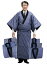 丹前・どてら(丹前帯付)tz-77・紺地・格子柄・浜松産・L寸 12,960円