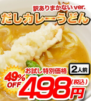 「 だしカレーうどん 2人前　訳ありまかないうどんver.」【RCPmar4】49％OFF！だしの旨味がカレーの美味しさを存分に引き出したカレーうどん★