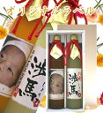 梅酒のラベルに生まれたお子様のお写真、柚子酒のラベルにお子様のお名前が入ります!【写真&名入れラベル】梅酒+柚子酒500mlセット【2本入りギフト箱入り】【楽ギフ_名入れ】【出産御祝】【出産内祝】