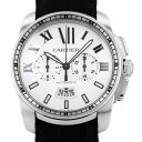 カルティエ Cartier カリブル ドゥ クロノグラフ W7100046 シルバー文字盤 中古 腕時計 メンズ
