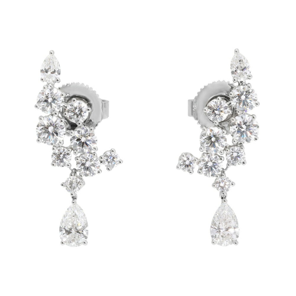 ハリー・ウィンストン クラスター スパークリング PT950 ピアス 中古