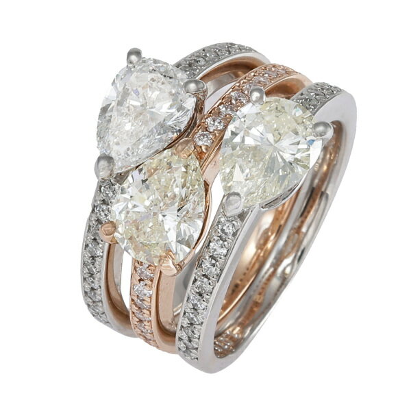 プラチナ900 K18ピンクゴールド ダイヤモンド リング