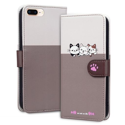 Reddylin対応iPhone8Plusケース手帳型iPhone7Plusケース手帳型かわいい猫iPhone8plusケース手帳型財布型iPhone7plusケース全面保護カード収納スタンド機能