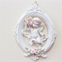 エンジェル 置物 天使 ウェルカムボード 壁掛け　おしゃれ かわいい ローズ 薔薇雑貨姫系 花柄 ボタニカル 母の日ギフト