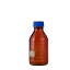 【柴田科学】ねじ口びん(メジュームびん) 茶褐色 青キャップ付 750mL【10個】 017210-750A