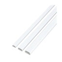 (まとめ) フラットモール テープ付 幅26mm×長さ1m ホワイト LD-GAF3/WH 1本 【×10セット】( ホワイト 白 )