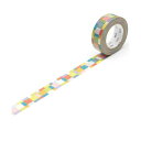 (まとめ) カモ井加工紙 マスキングテープ mtDECO モザイク・ブライト 15mm×10m MT01D176 1巻 【×30セット】