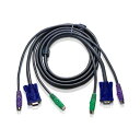 (まとめ)ATEN KVM Switch用ケーブル 配線 D-Sub15・PS/2 3.0m 2L-1003P/C 1本【×3セット】