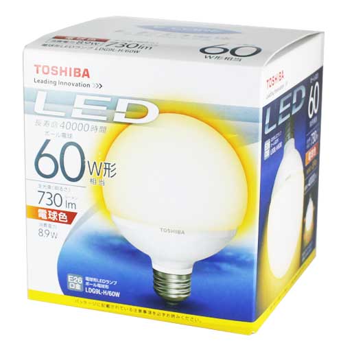 LED電球 E26 東芝 ボール形 LDG9L-H/60W ≪電球色≫ 明るさ電球60W形相当 [G...:yutori:10011122